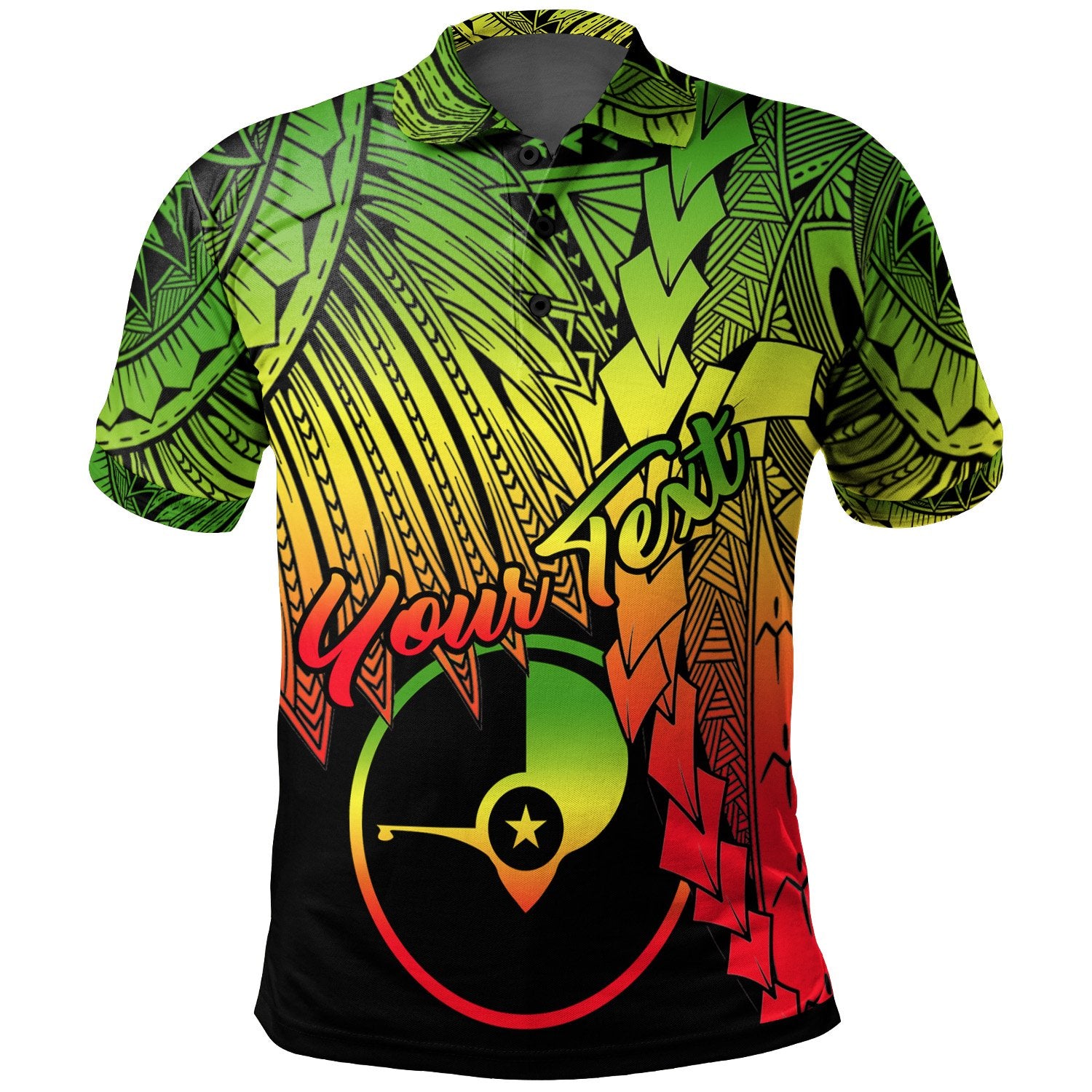 Yap Micronesia Custom Polo Tribal Wave Tattoo Reggae Unisex Reggae - Polynesian Pride