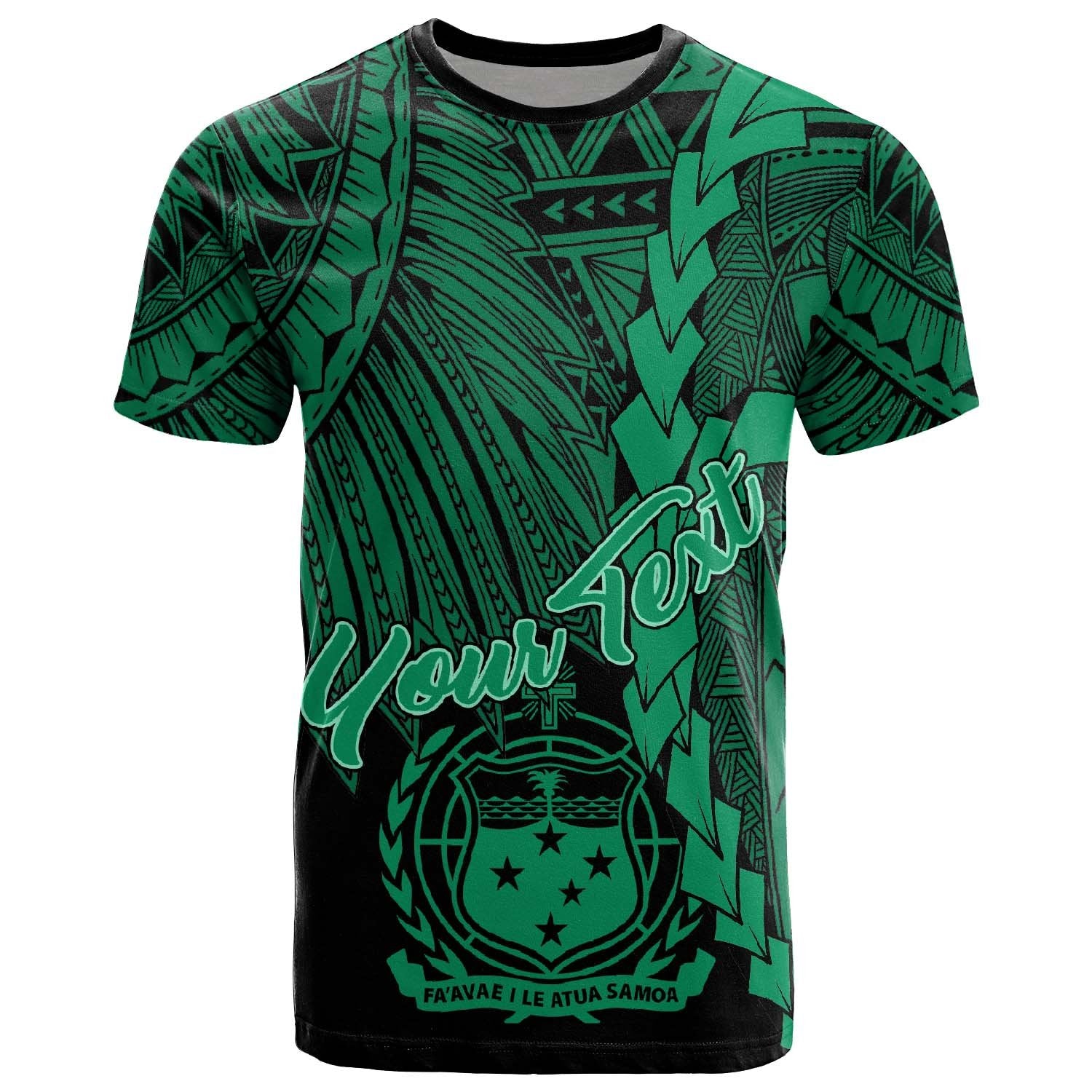 Samoa Polynesian Custom T Shirt Tribal Wave Tattoo Green Unisex Green - Polynesian Pride