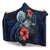 Fiji Polynesian Hooded Blanket - Blue Turtle Hibiscus - Polynesian Pride