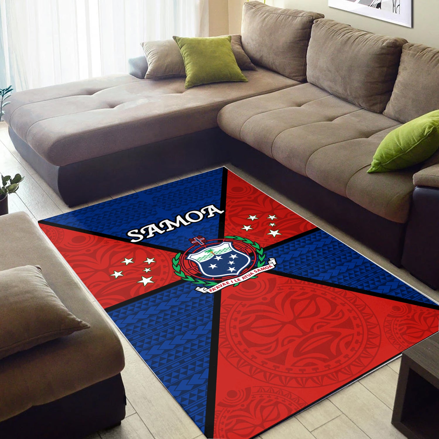 Samoa Area Rug - Maori Polynesian - LT20 Red - Polynesian Pride