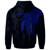 Yap Zip up Hoodie Polynesian Wings (Blue) - Polynesian Pride