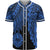 Tahiti Polynesian Custom Personalised Baseball Shirt - Tribal Wave Tattoo Blue Unisex Blue - Polynesian Pride