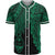 Guam Polynesian Custom Personalised Baseball Shirt - Tribal Wave Tattoo Green Unisex Green - Polynesian Pride