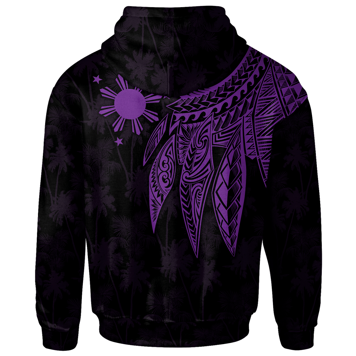 The Philippines Hoodie Polynesian Wings (Purple) - Polynesian Pride