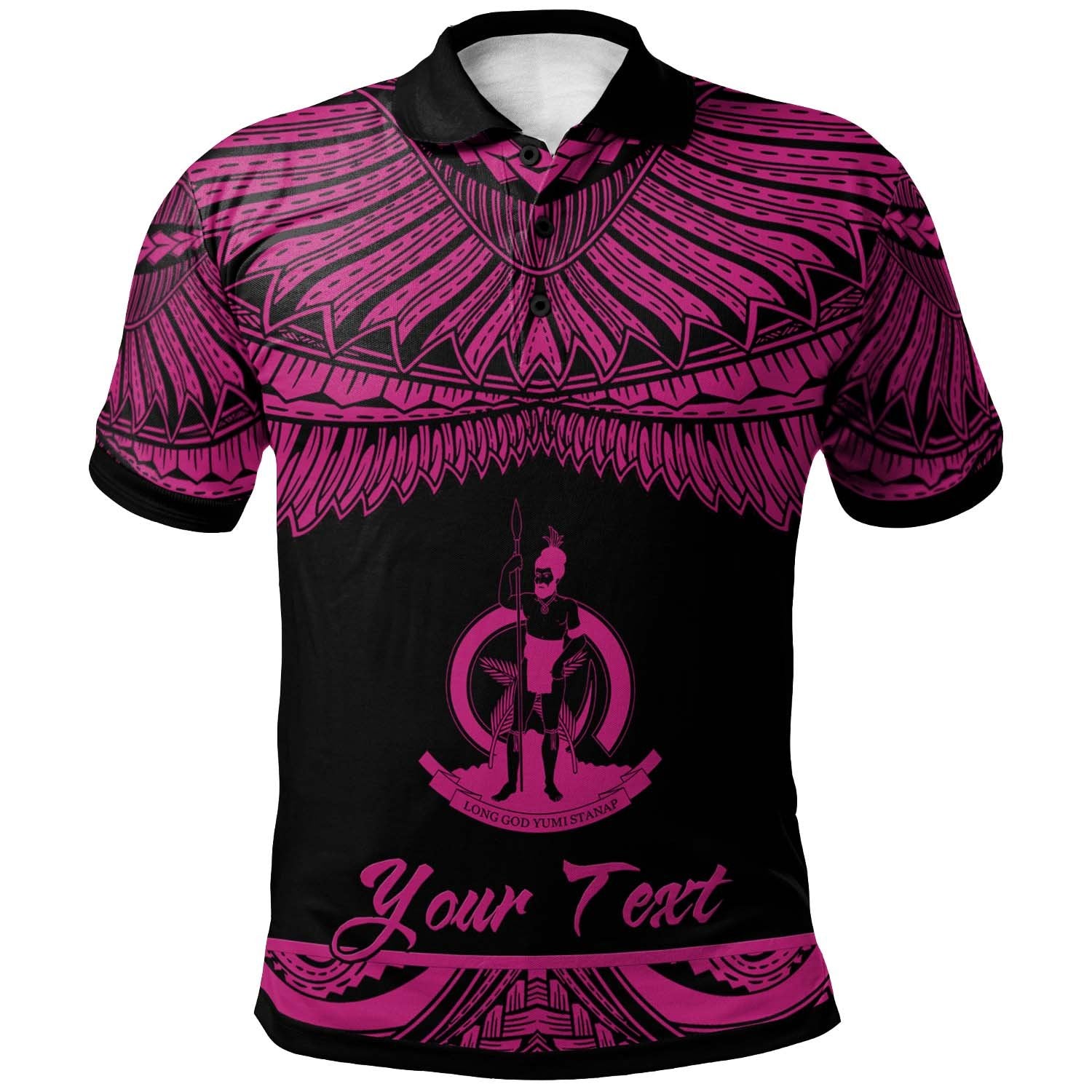 Vanuatu Custom Polo Shirt Polynesian Tattoo Pink Version Unisex Pink - Polynesian Pride