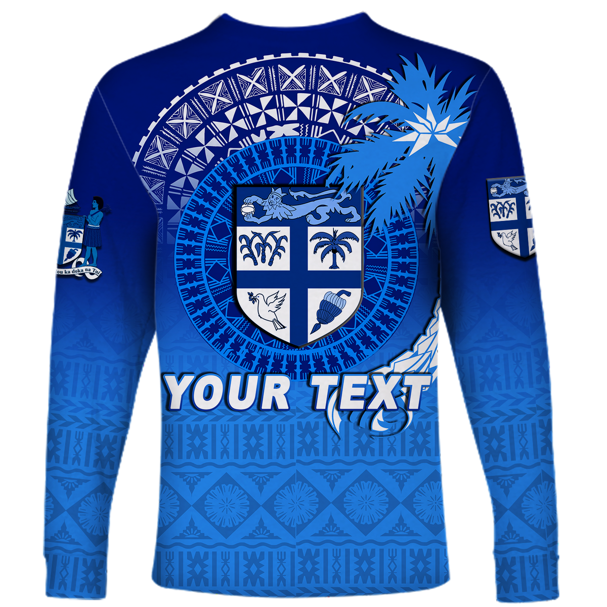 (Custom Personalised) Fiji Tapa Tribal Coconut Tree Long Sleeve Shirt - LT12 - Polynesian Pride