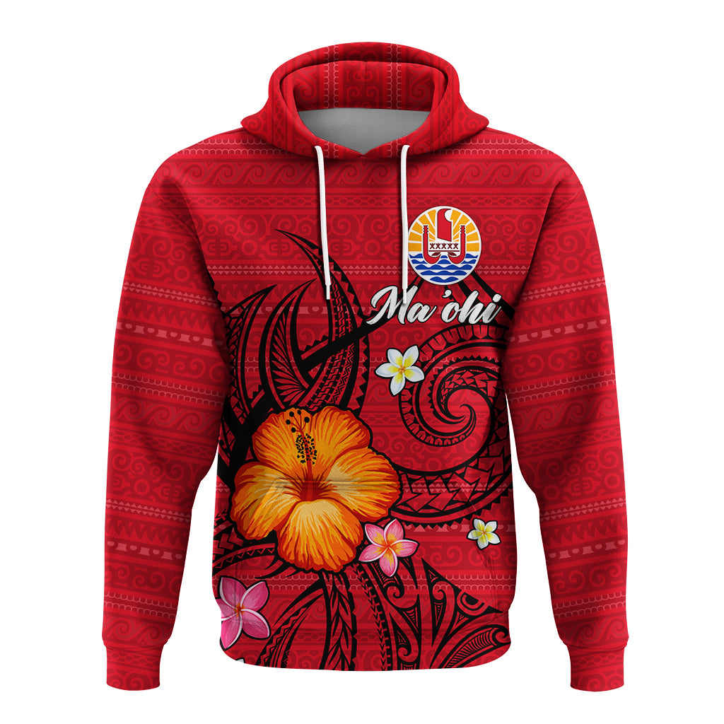 Custom Tahiti Maohi Hoodie Hibiscus With Tribal LT12 - Polynesian Pride