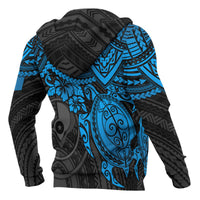 Yap Polynesian Hoodie Blue Turtle - Polynesian Pride