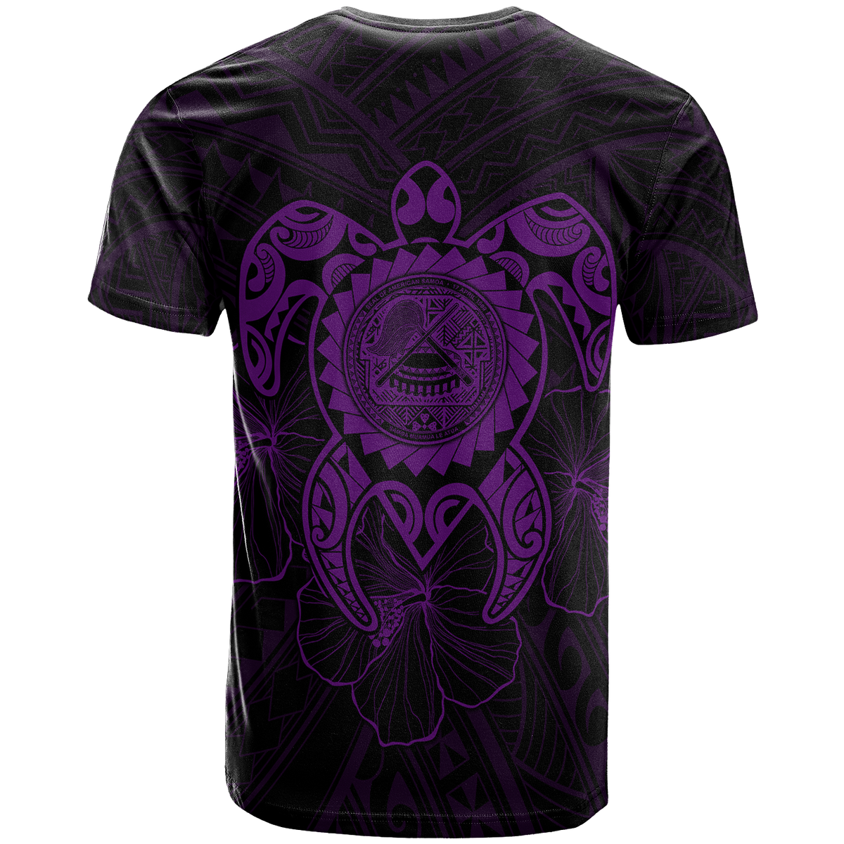 American Samoa Polynesian T Shirt Vintage Polynesian Turtle (Purple) - Polynesian Pride