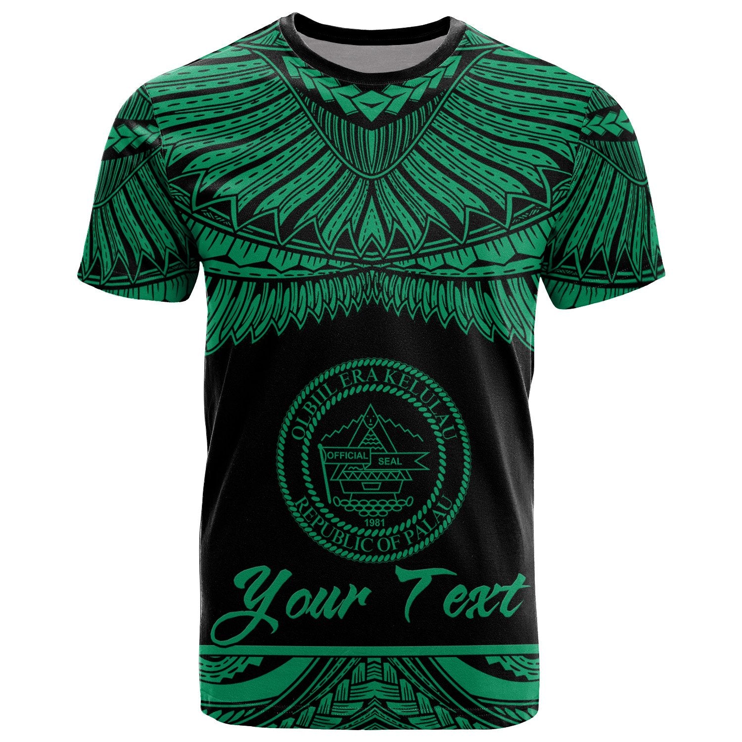 Palau Polynesian Custom T Shirt Palau Pride Green Version Unisex Green - Polynesian Pride