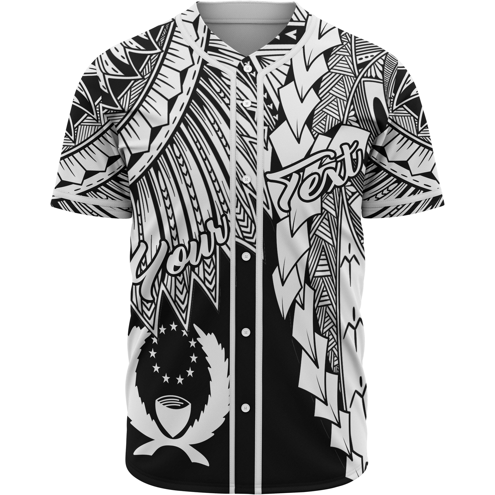 Pohnpei Polynesian Custom Personalised Baseball Shirt - Tribal Wave Tattoo White Unisex White - Polynesian Pride