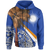 Marshall Islands Polynesian Zip up Hoodie Palm Tree Unisex Blue - Polynesian Pride