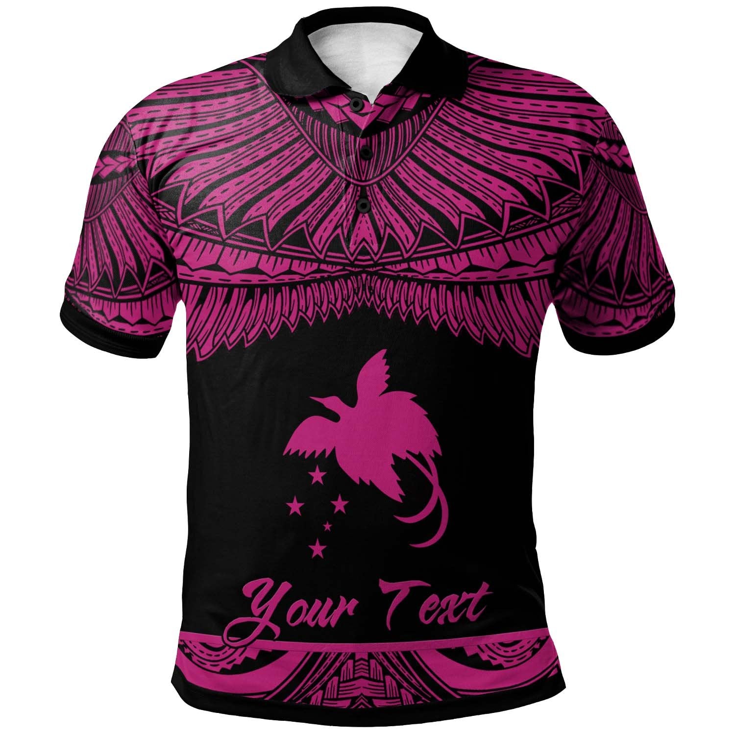 Papua New Guinea Custom Polo Shirt Polynesian Tattoo Pink Version Unisex Pink - Polynesian Pride