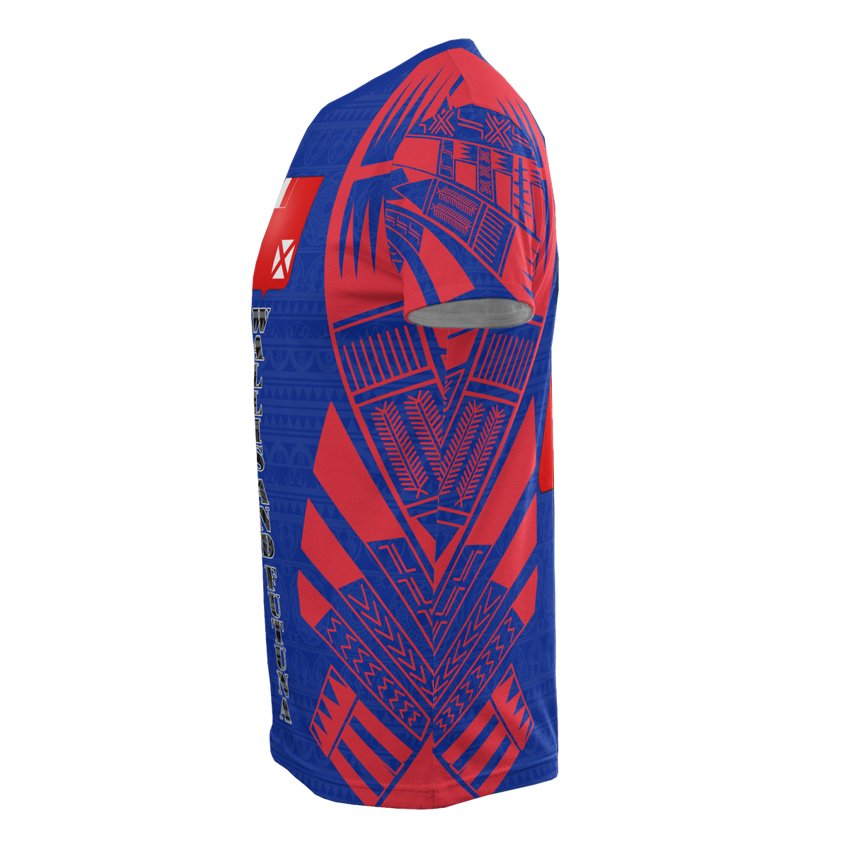 Wallis and Futuna T Shirt Wallis and Futuna Coat of Arms Polynesian Tattoo Blue Style - Polynesian Pride