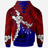 Papua New Guinea Central Province Polynesian Custom Zip Hoodie Tribal Wave Tattoo - Polynesian Pride