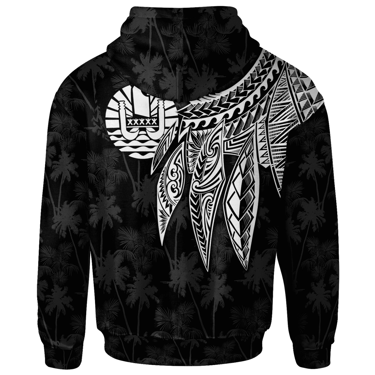 Tahiti Custom Hoodie Polynesian Wings (White) - Polynesian Pride
