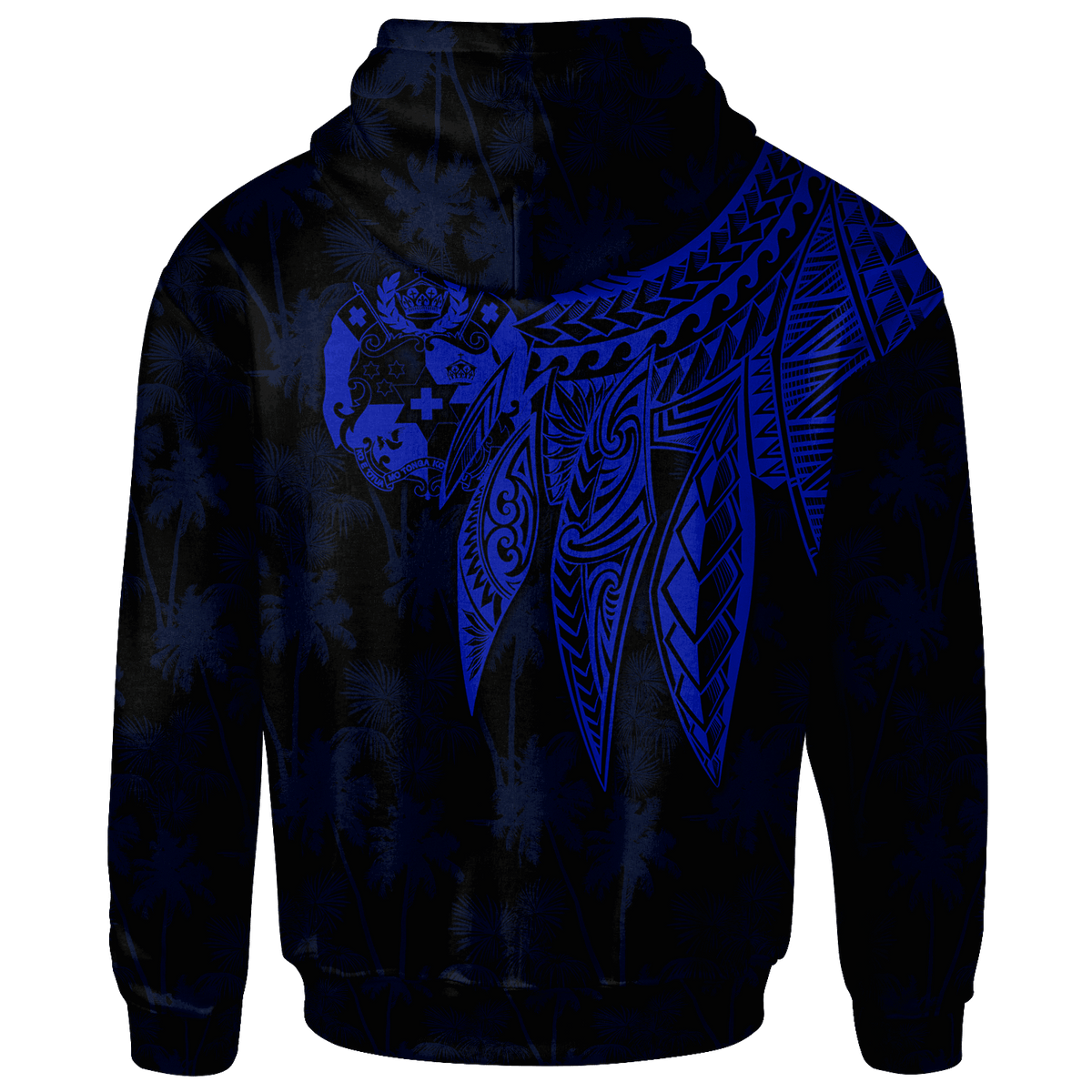 Tonga Hoodie Polynesian Wings (Blue) - Polynesian Pride