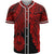 Tahiti Polynesian Custom Personalised Baseball Shirt - Tribal Wave Tattoo Red Unisex Red - Polynesian Pride