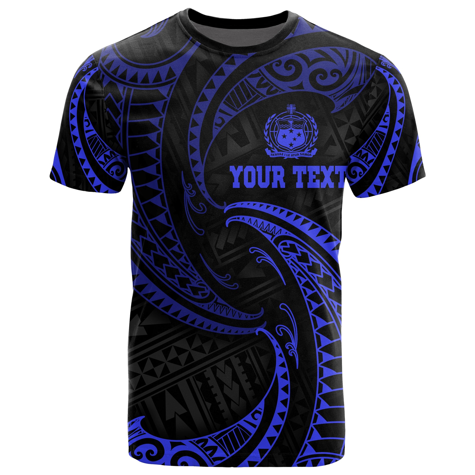 Samoa Polynesian Custom T Shirt Blue Tribal Wave Unisex Blue - Polynesian Pride