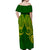 (Custom Personalised) Cook Islands Off Shoulder Long Dress - Tribal Pattern - LT12 - Polynesian Pride