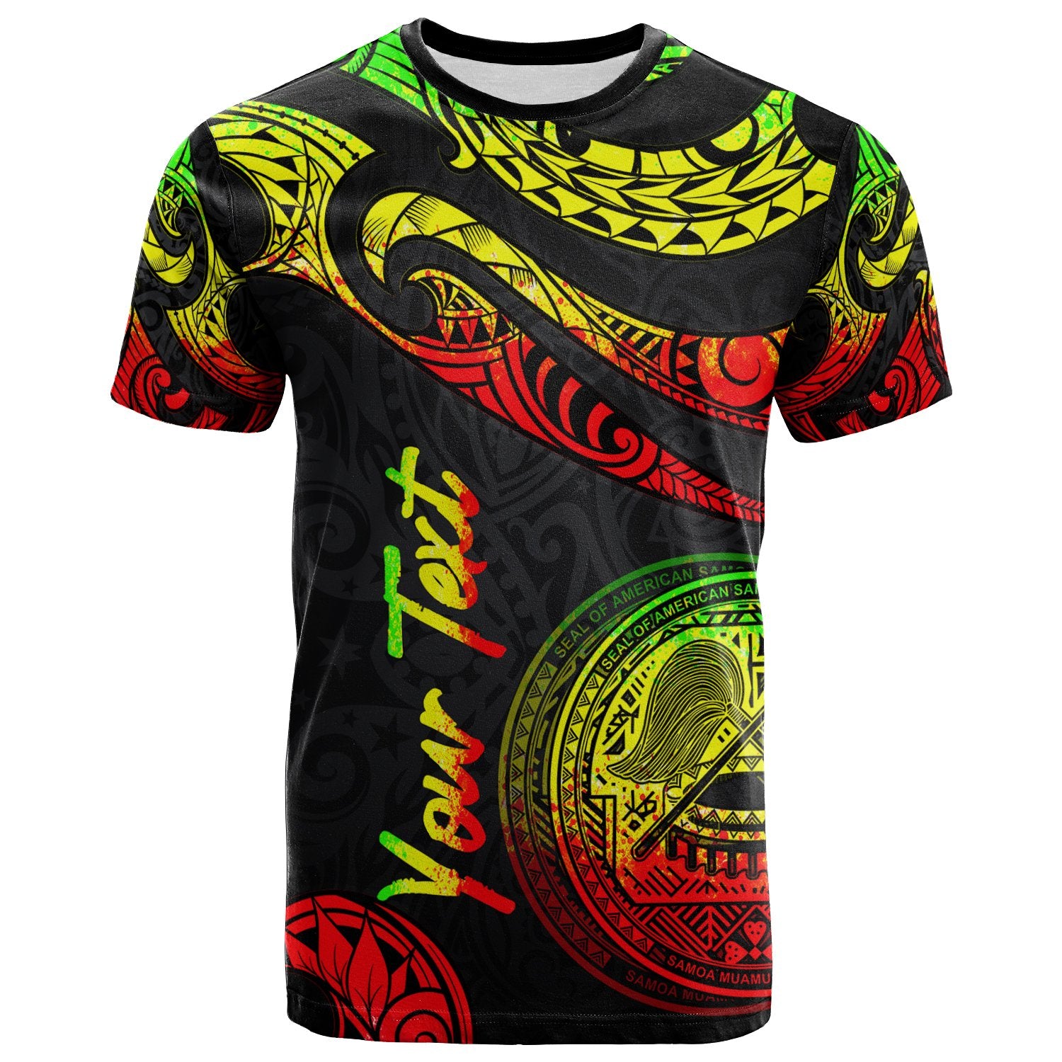 American Samoa Custom T Shirt Polynesian Tattoo Reggae Version Unisex Reggae - Polynesian Pride