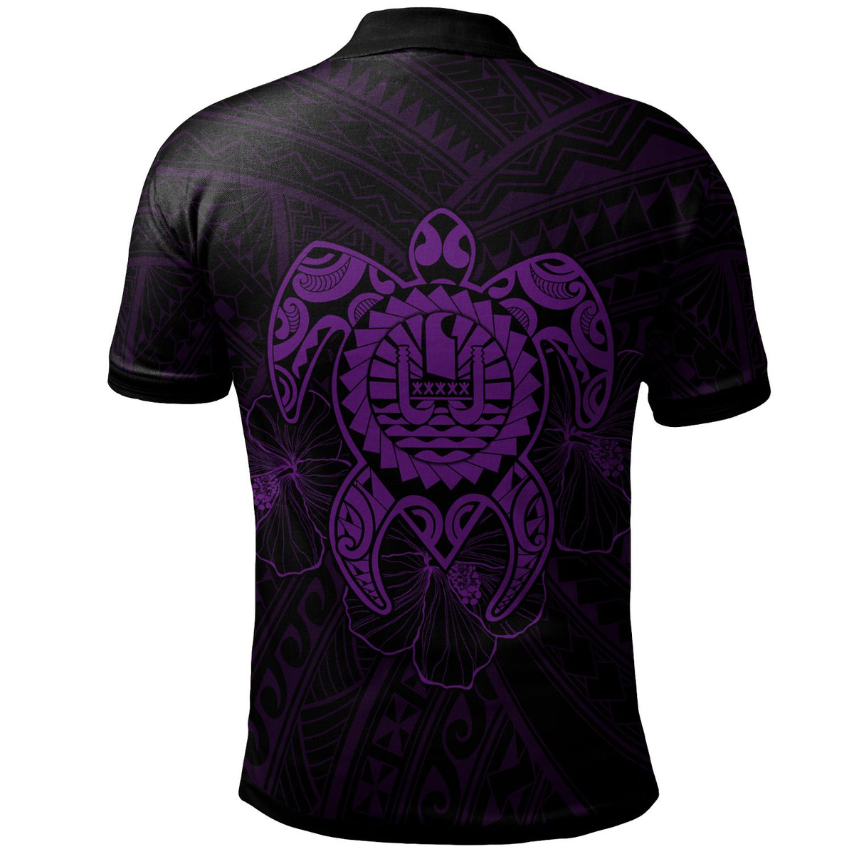 Tahiti Polynesian Custom Polo Shirt Vintage Polynesian Turtle (Purple) - Polynesian Pride