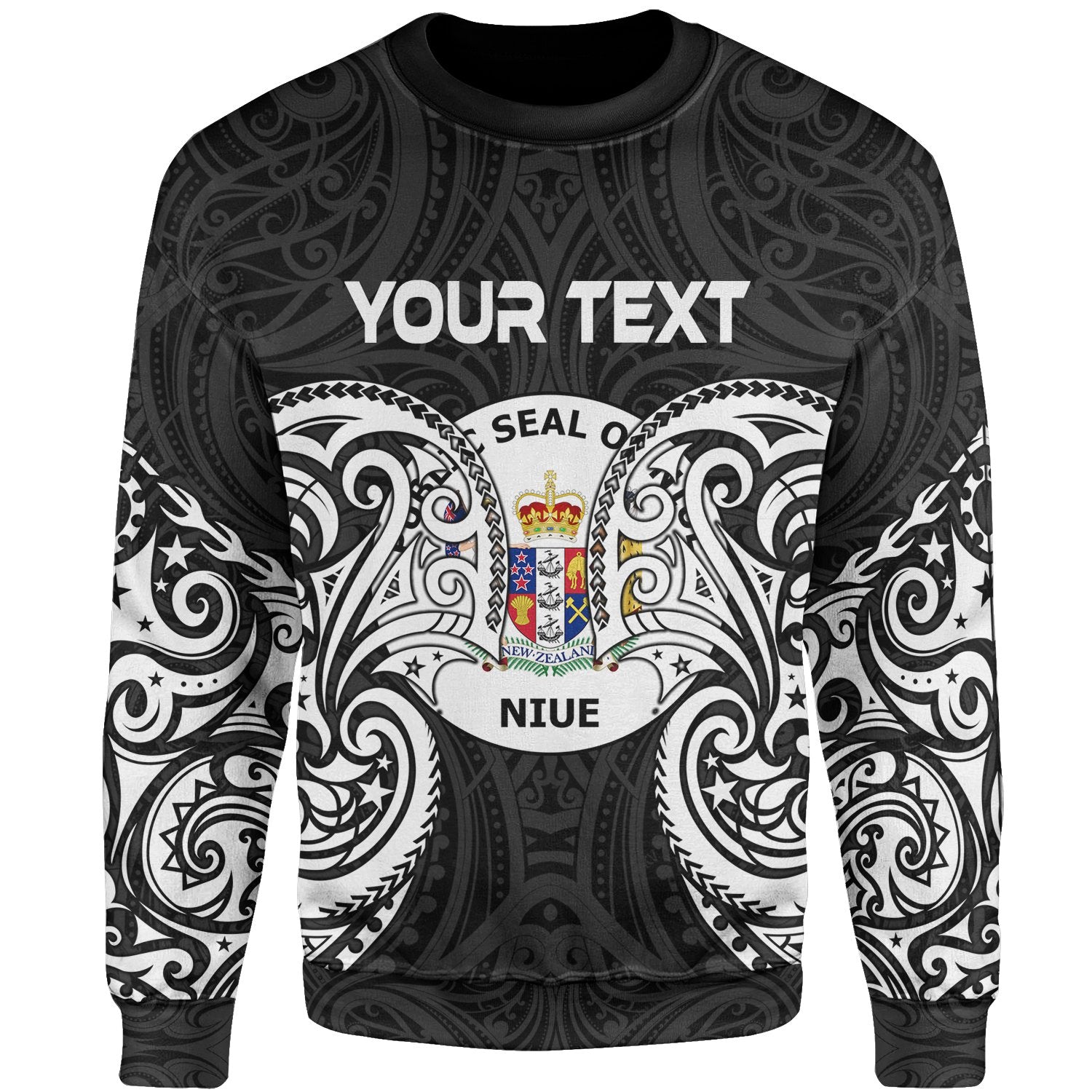 Niue Polynesian Custom Personalised Sweater - Spirit Style White Unisex White - Polynesian Pride