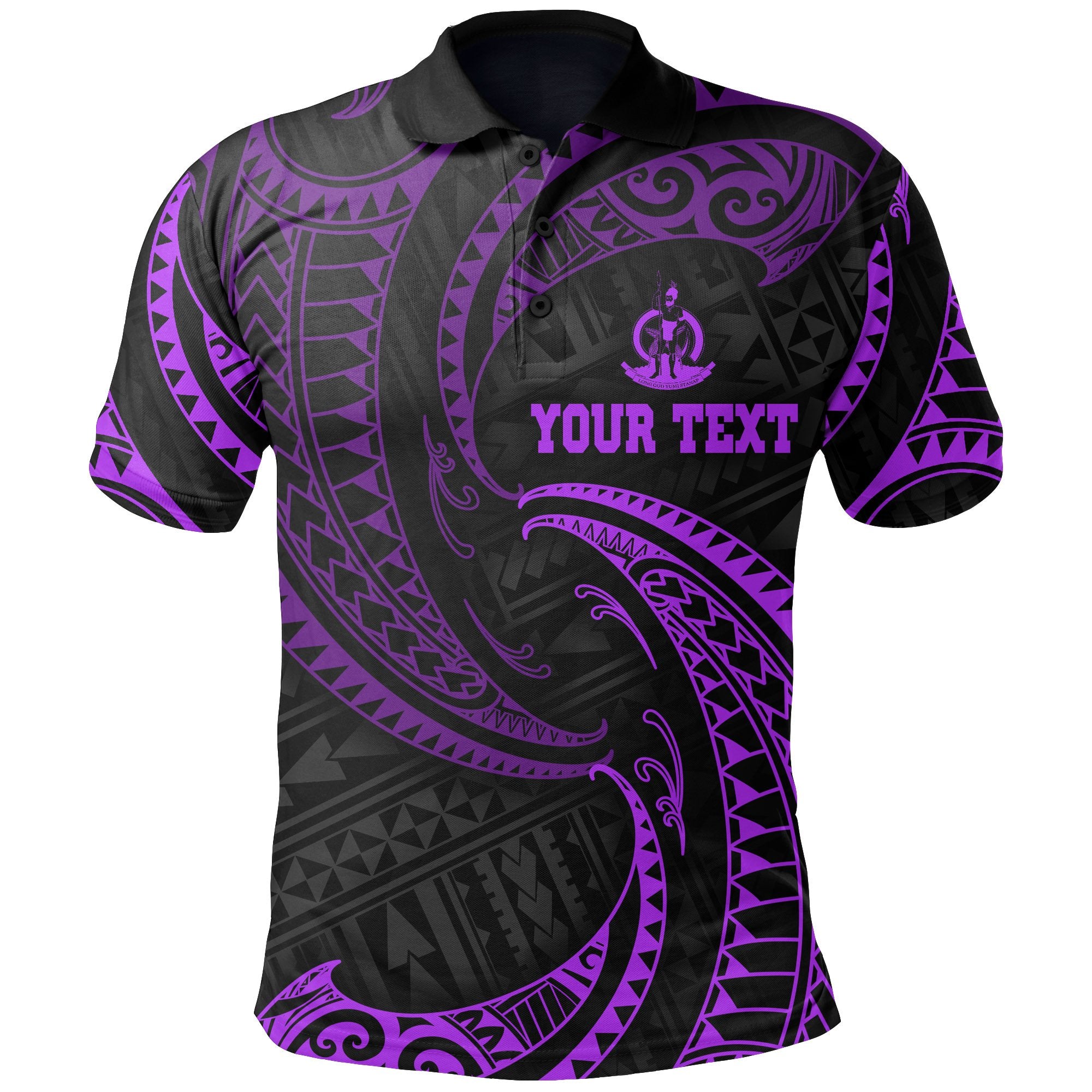 Vanuatu Polynesian Custom Polo Shirt Purple Tribal Wave Unisex Purple - Polynesian Pride