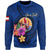 Tahiti Polynesian Custom Personalised Sweater - Floral With Seal Blue Unisex Blue - Polynesian Pride