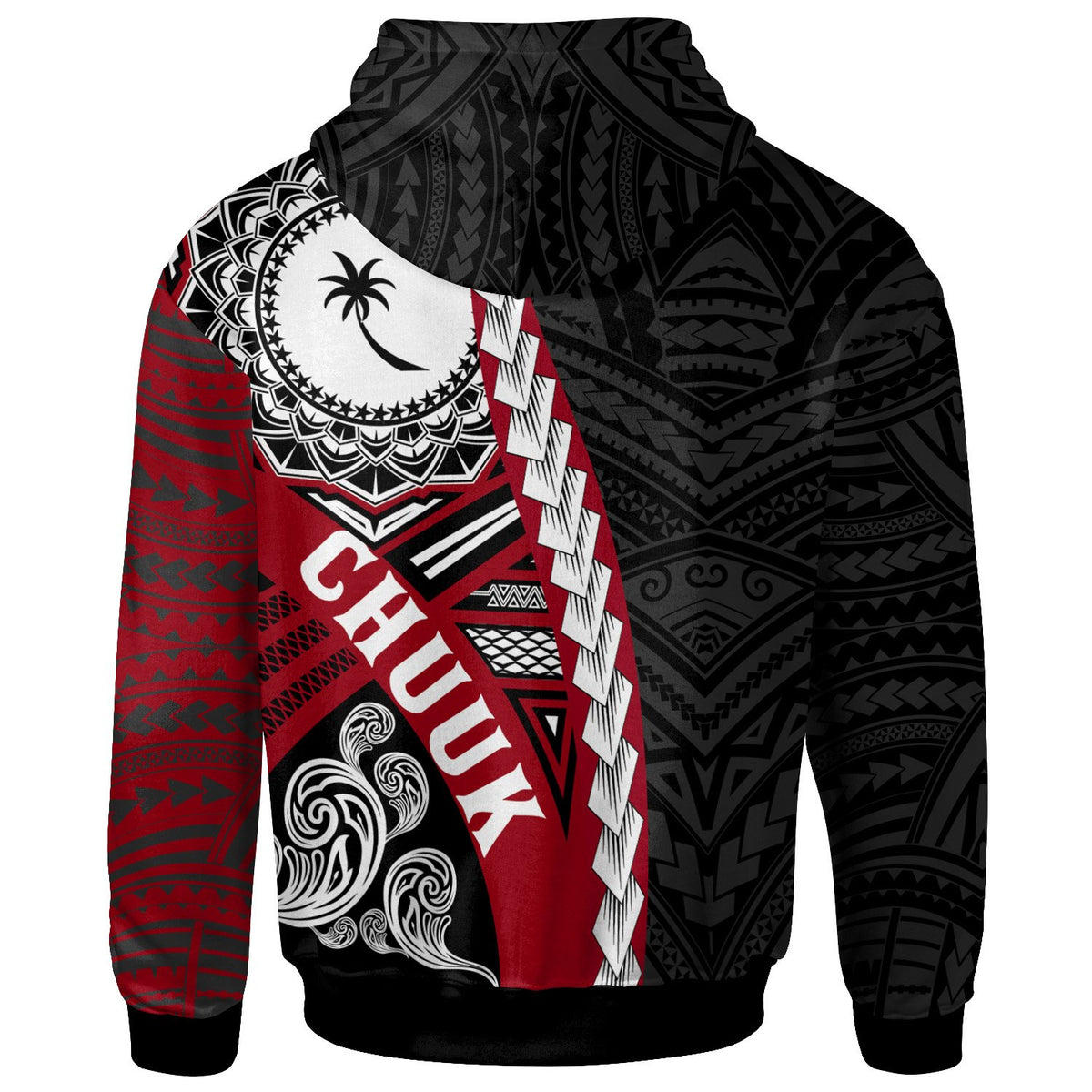 Chuuk Micronesia Polynesian Hoodie Wave Tattoo - Polynesian Pride