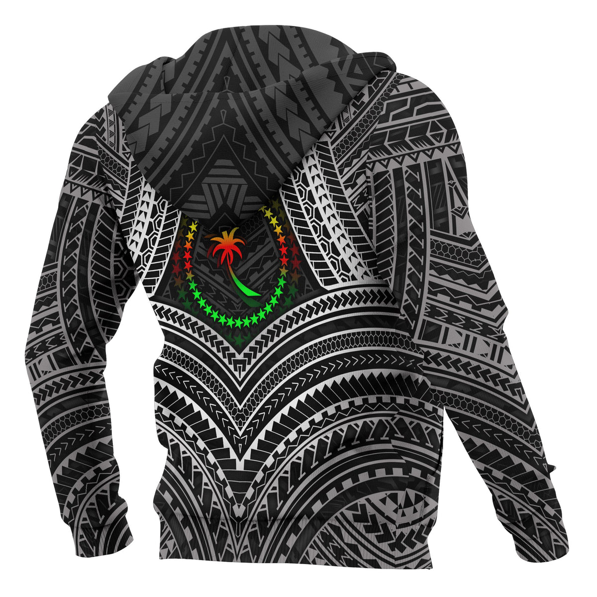 Chuuk Polynesian Zip up Hoodie Chuuk Flag Reggae Color - Polynesian Pride