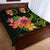 Cook Islands Polynesian Quilt Bed Set - Floral With Seal Flag Color - Polynesian Pride