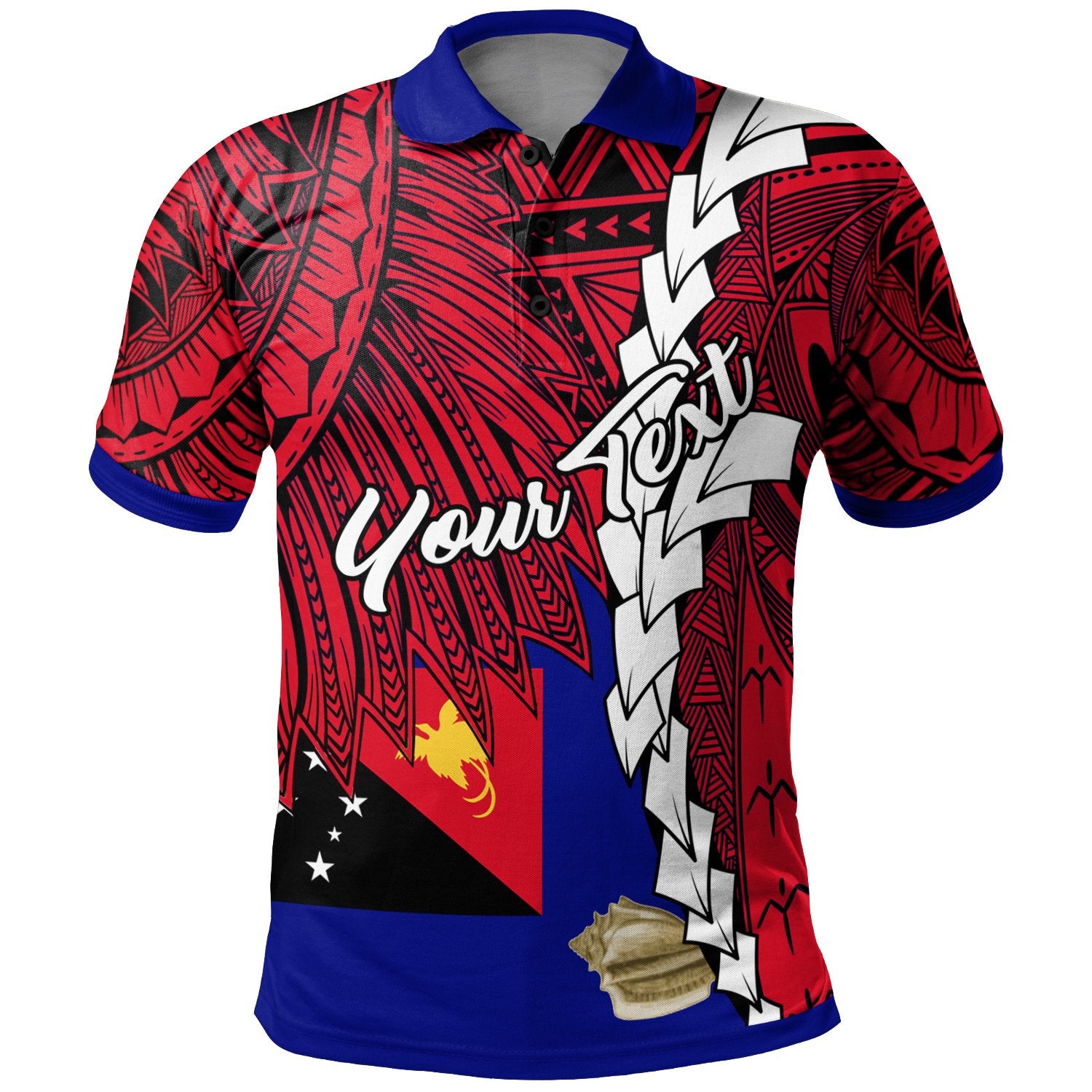 Papua New Guinea West New Britain Province Polynesian Custom Polo Shirt Tribal Wave Tattoo Unisex Red - Polynesian Pride