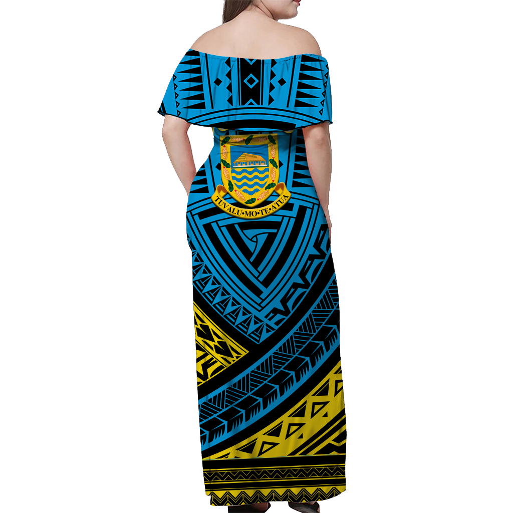 Custom Tuvalu Matching Dress and Hawaiian Shirt 44th Independence Anniversary Tribal Pattern LT12 - Polynesian Pride