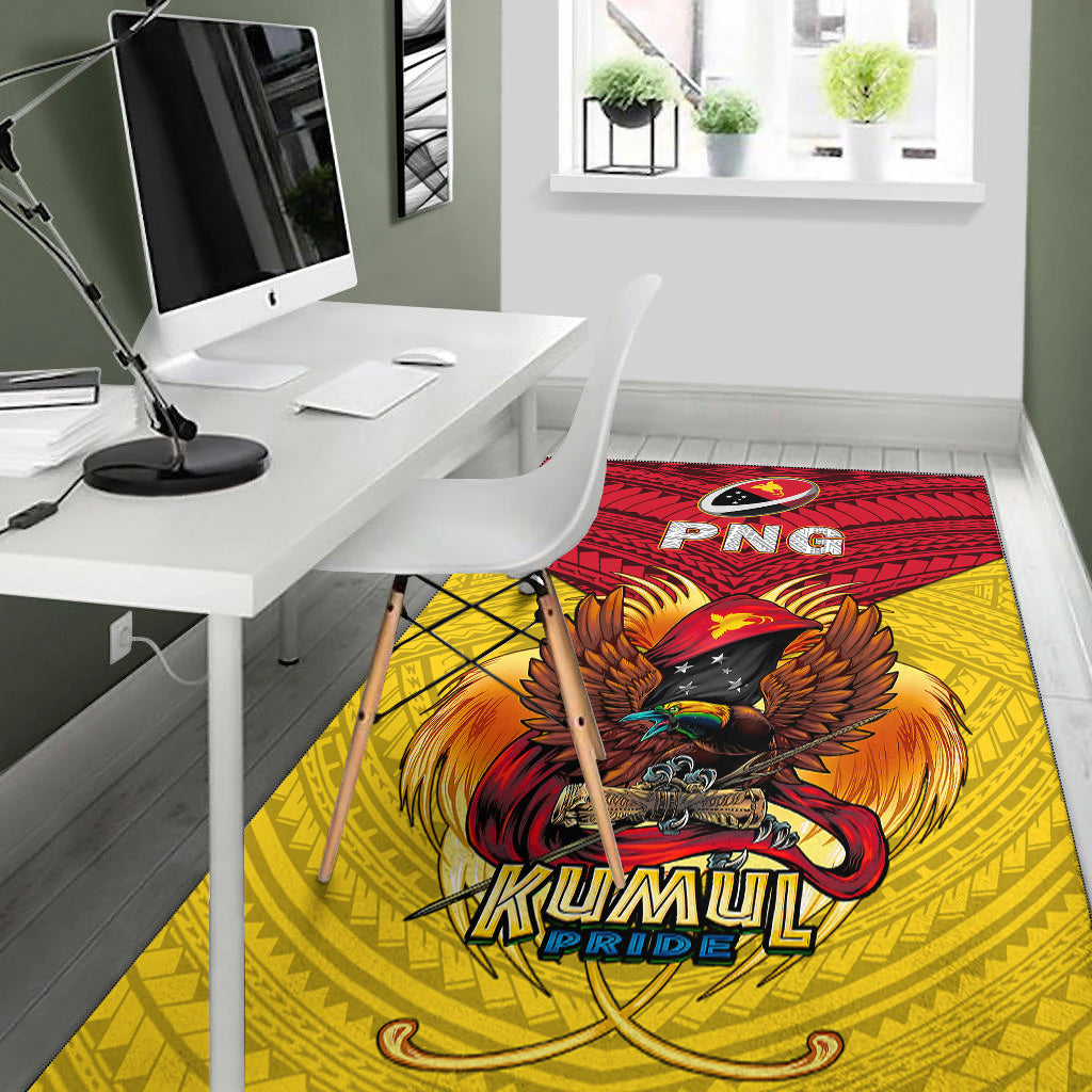 Papua New Guinea Rugby Kumul Pride Area Rug - LT2 - Polynesian Pride