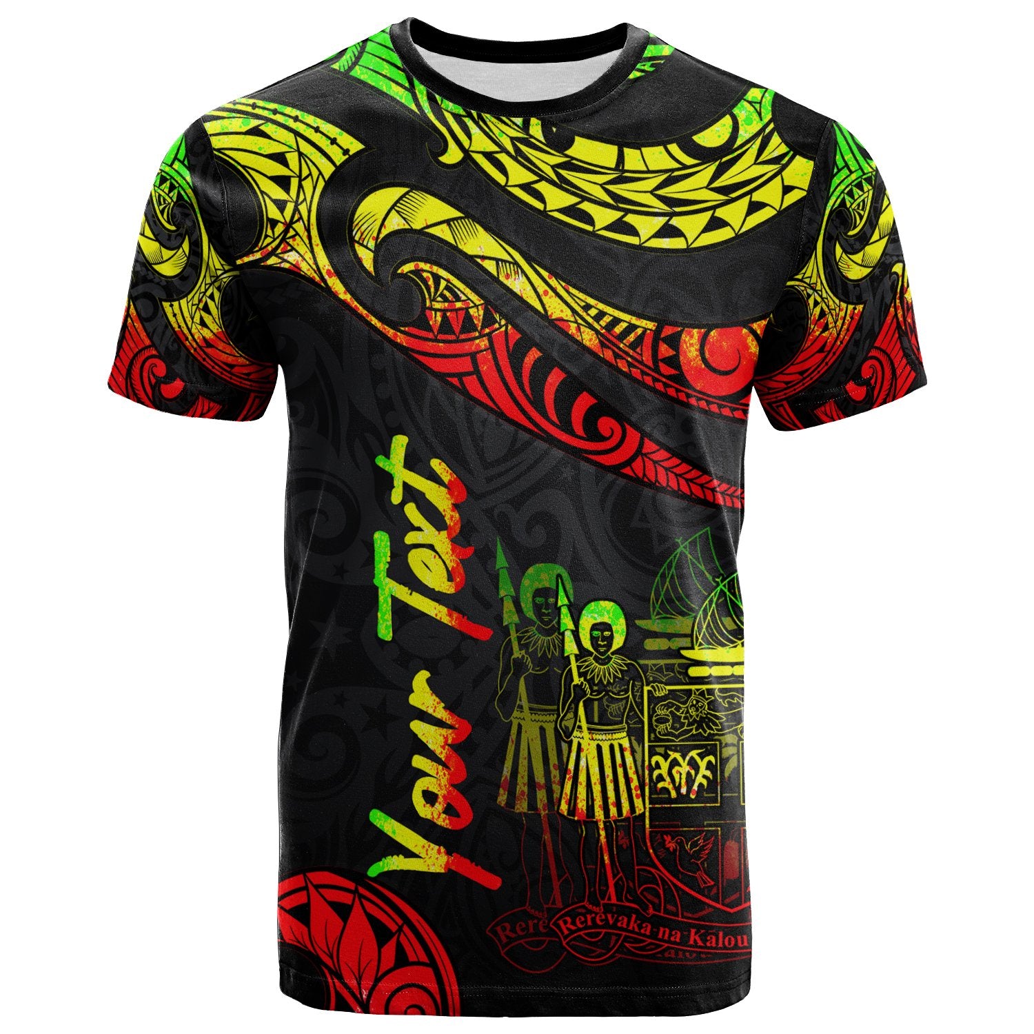 Fiji Polynesian Custom T Shirt Polynesian Tattoo Reggae Version Unisex Reggae - Polynesian Pride