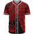 Vanuatu Polynesian Custom Personalised Baseball Shirt - Tribal Wave Tattoo Red Unisex Red - Polynesian Pride