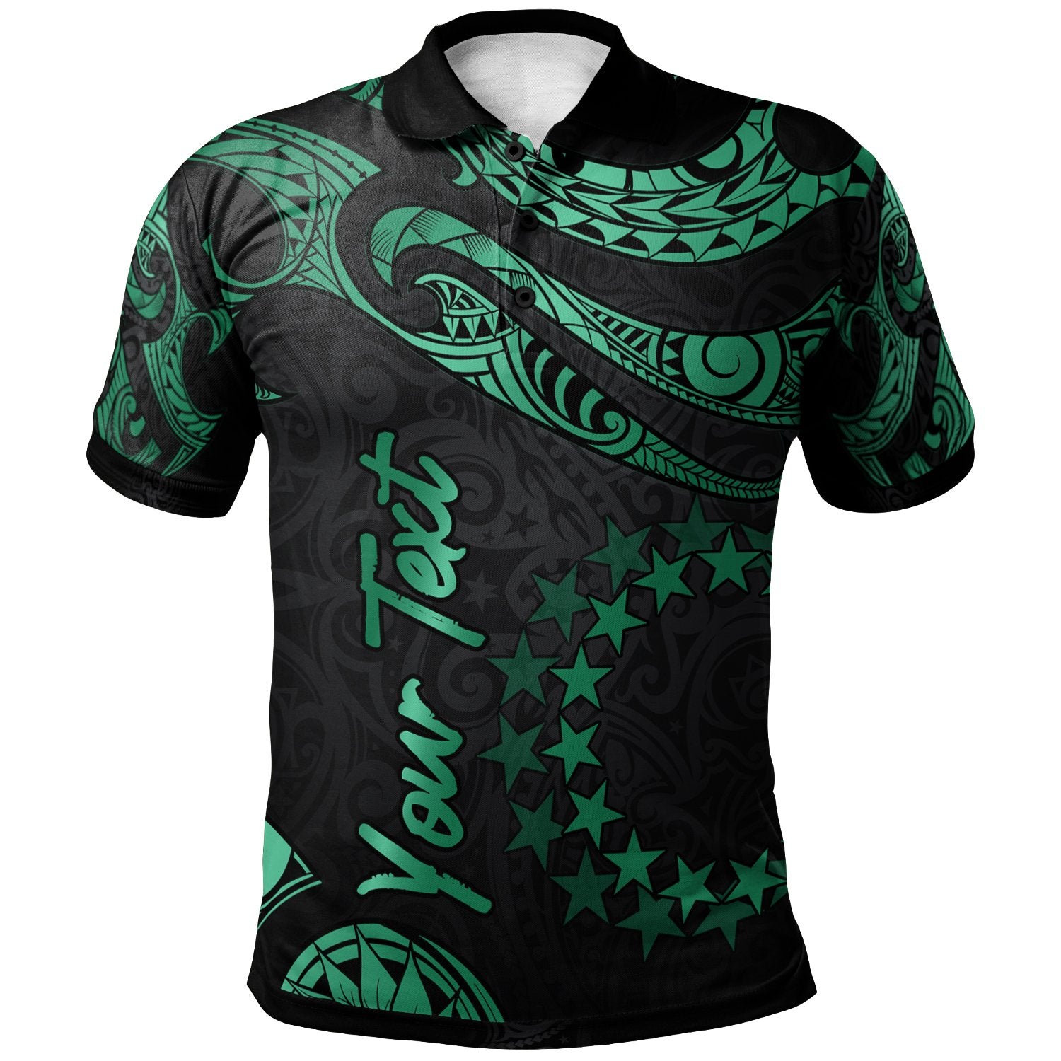 Cook Islands Custom Polo Shirt Polynesian Tattoo Green Version Unisex Green - Polynesian Pride