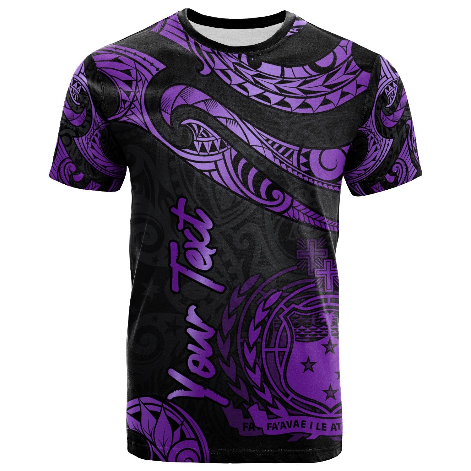 Samoa Polynesian Custom T Shirt Poly Tattoo Purple Version Unisex Purple - Polynesian Pride