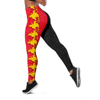 Papua New Guinea Polynesian Legging - Coat Of Arm Linked Style - Polynesian Pride
