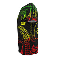 Yap Micronesia All Over T Shirt Reggae Tribal Wave - Polynesian Pride