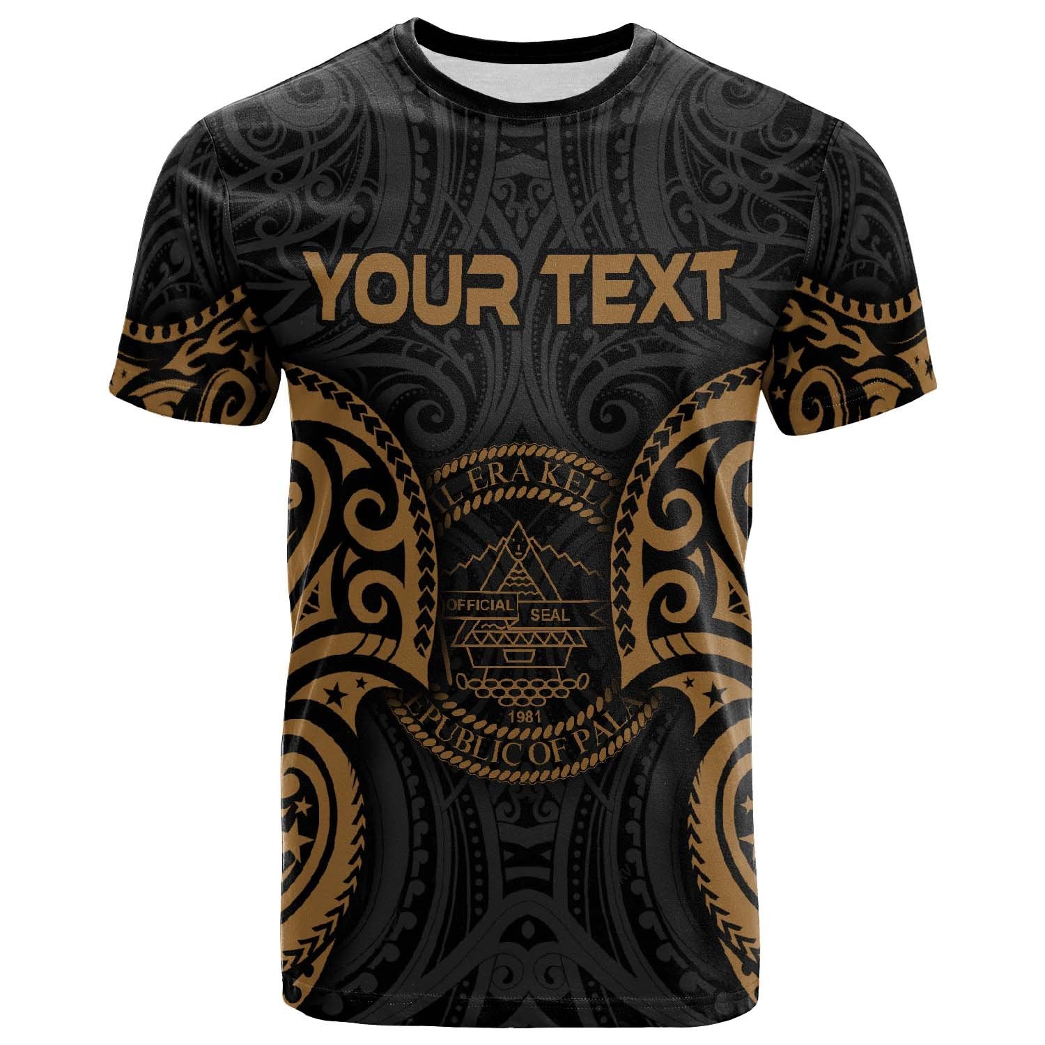 Palau Polynesian Custom T Shirt Palau Spirit Gold Unisex Gold - Polynesian Pride