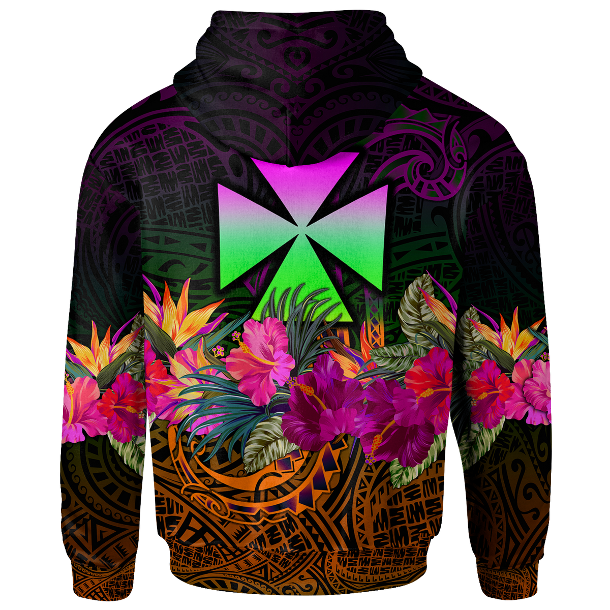 Wallis and Futuna Zip up Hoodie Summer Hibiscus - Polynesian Pride