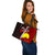 Palau Polynesian Leather Tote Bag - Coat Of Arm With Hibiscus - Polynesian Pride