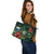 Samoa Polynesian Leather Tote Bag - Green Turtle Hibiscus - Polynesian Pride