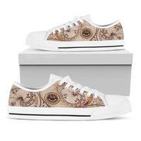Federated States of Micronesia Low Top Shoes - Hibiscus Flowers Vintage Style - Polynesian Pride
