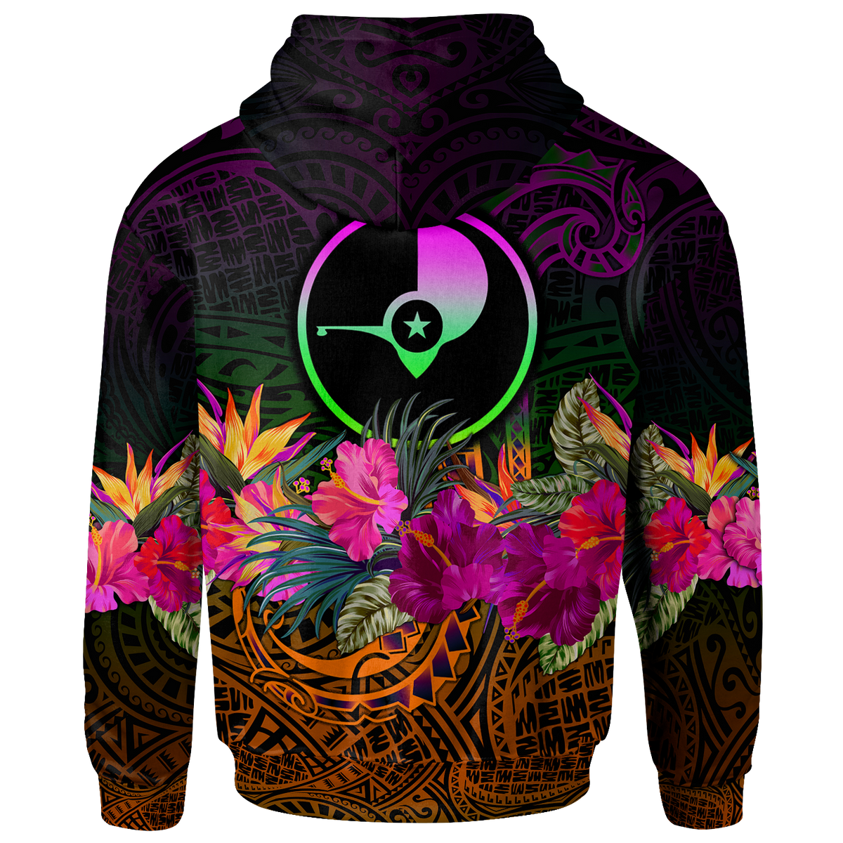 YAP Custom Hoodie Summer Hibiscus - Polynesian Pride