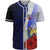 Nauru Polynesian Custom Personalised Baseball Shirt - Coat Of Arm With Hibiscus Blue Unisex Blue - Polynesian Pride