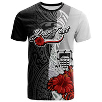 Tuvalu Polynesian Custom T Shirt Coat of Arms With Hibiscus White Unisex Art - Polynesian Pride