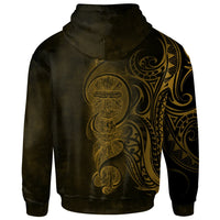 New Caledonia Zip up Hoodie Gold Kagu and Flche Fatire - Polynesian Pride